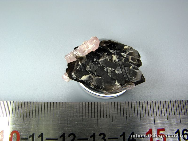 Розовый турмалин на дымчатом кварце (ЕВ 367)